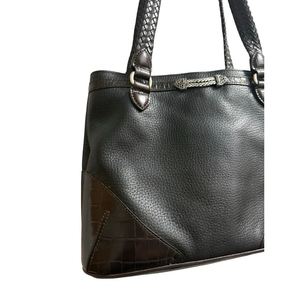 BRIGHTON Vintage Shoulder Bag Purse-Black/Brown